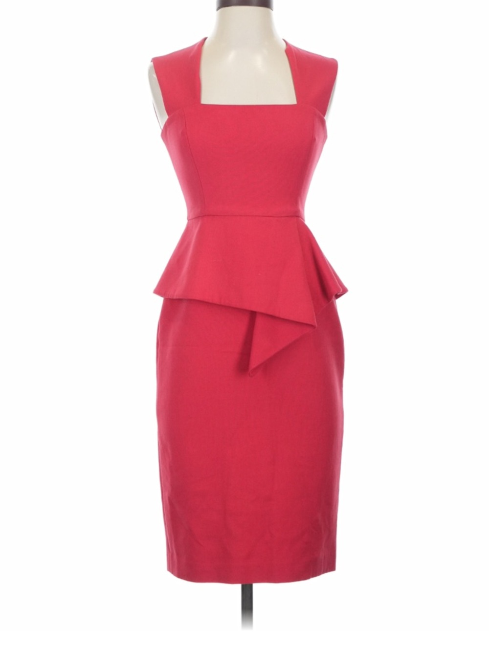 BCBG Simone cocktail midi dress poppy red